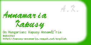 annamaria kapusy business card